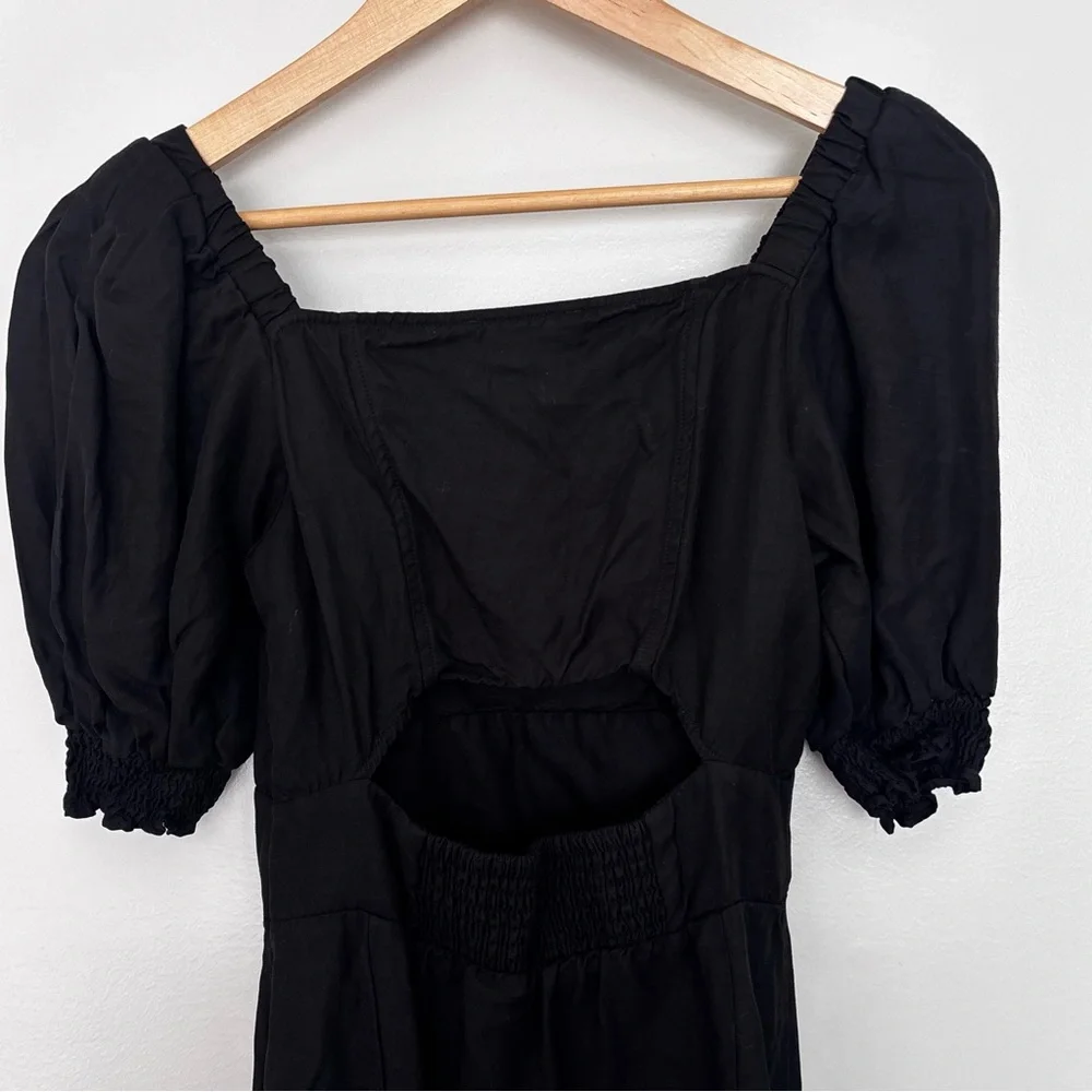 Ba&sh Palaia Black Puff Sleeve Open Back Smocked Dress Size XS - Picture 11 of 15